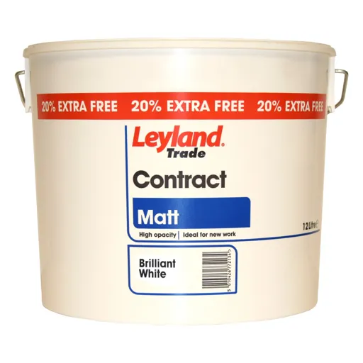Leyland Trade Trade Contract White Matt Emulsion paint, 12L