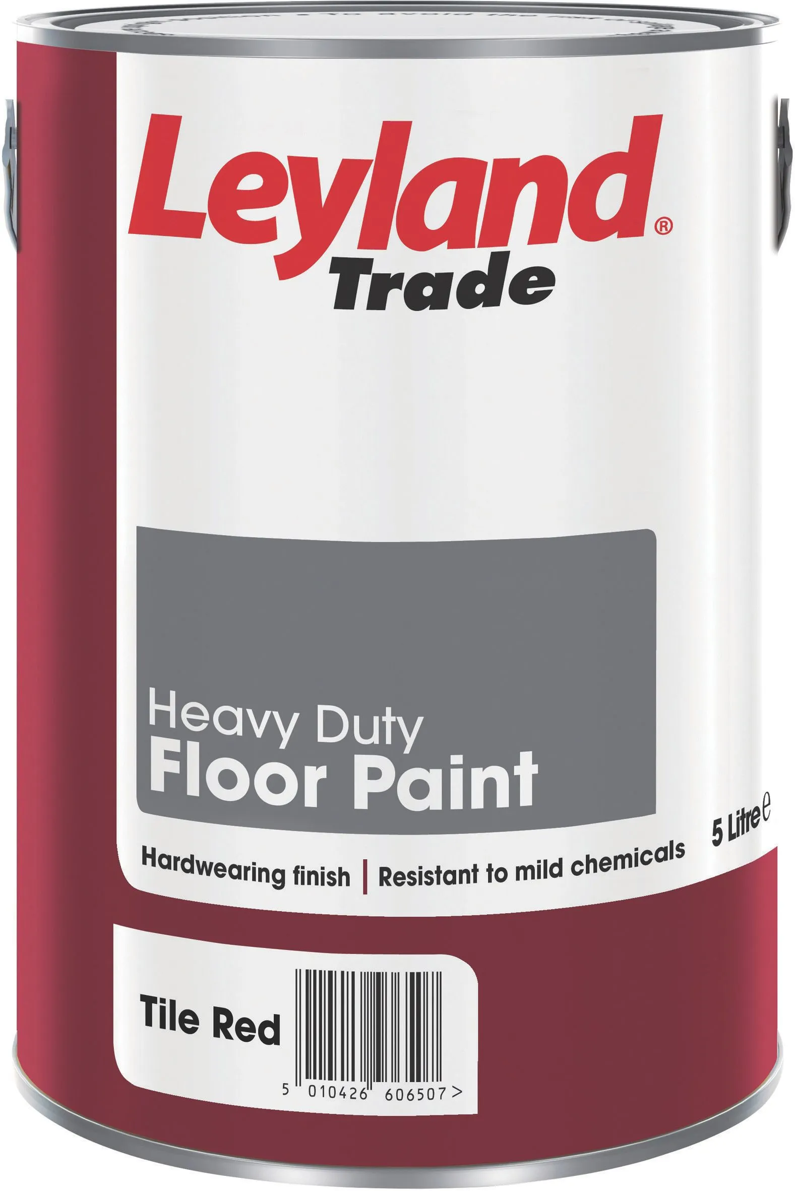 Leyland Trade Heavy duty Tile red Satin Floor paint, 5L