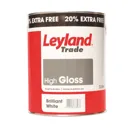 Leyland Trade Pure brilliant white Gloss Metal & wood paint, 3L
