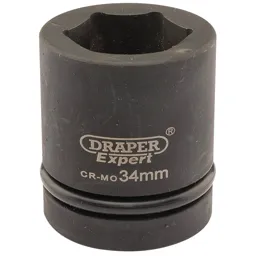 Draper Expert 1" Drive Hexagon Impact Socket Metric - 1", 34mm