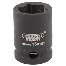 Draper Expert 3/8" Drive Hi-Torq Hexagon Impact Socket Metric - 3/8", 15mm