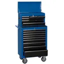 Draper 15 Drawer Roller Cabinet and Tool Chest - Blue / Black