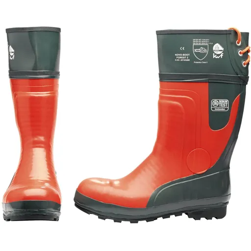 Draper Expert Mens Chainsaw Safety Boots - Black / Orange, Size 8