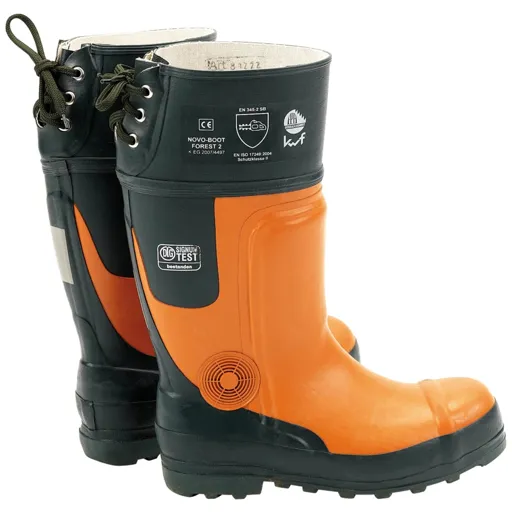 Draper Expert Mens Chainsaw Safety Boots - Black / Orange, Size 9