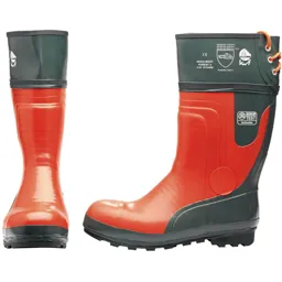 Draper Expert Mens Chainsaw Safety Boots - Black / Orange, Size 10