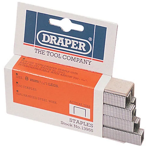 Draper Heavy Duty Staples - 8mm, Pack of 1000
