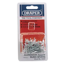 Draper Aluminium Pop Rivets - 3.2mm, 5.2mm, Pack of 50