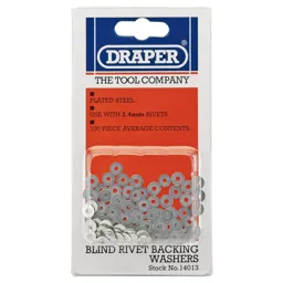 Draper Pop Rivet Washers - 2.4mm, Pack of 100