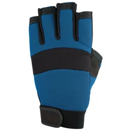 Draper Fingerless Gloves - Black / Blue, XL