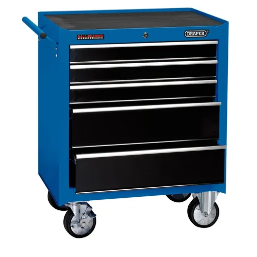 Draper 5 Drawer Tool Roller Cabinet - Blue / Black
