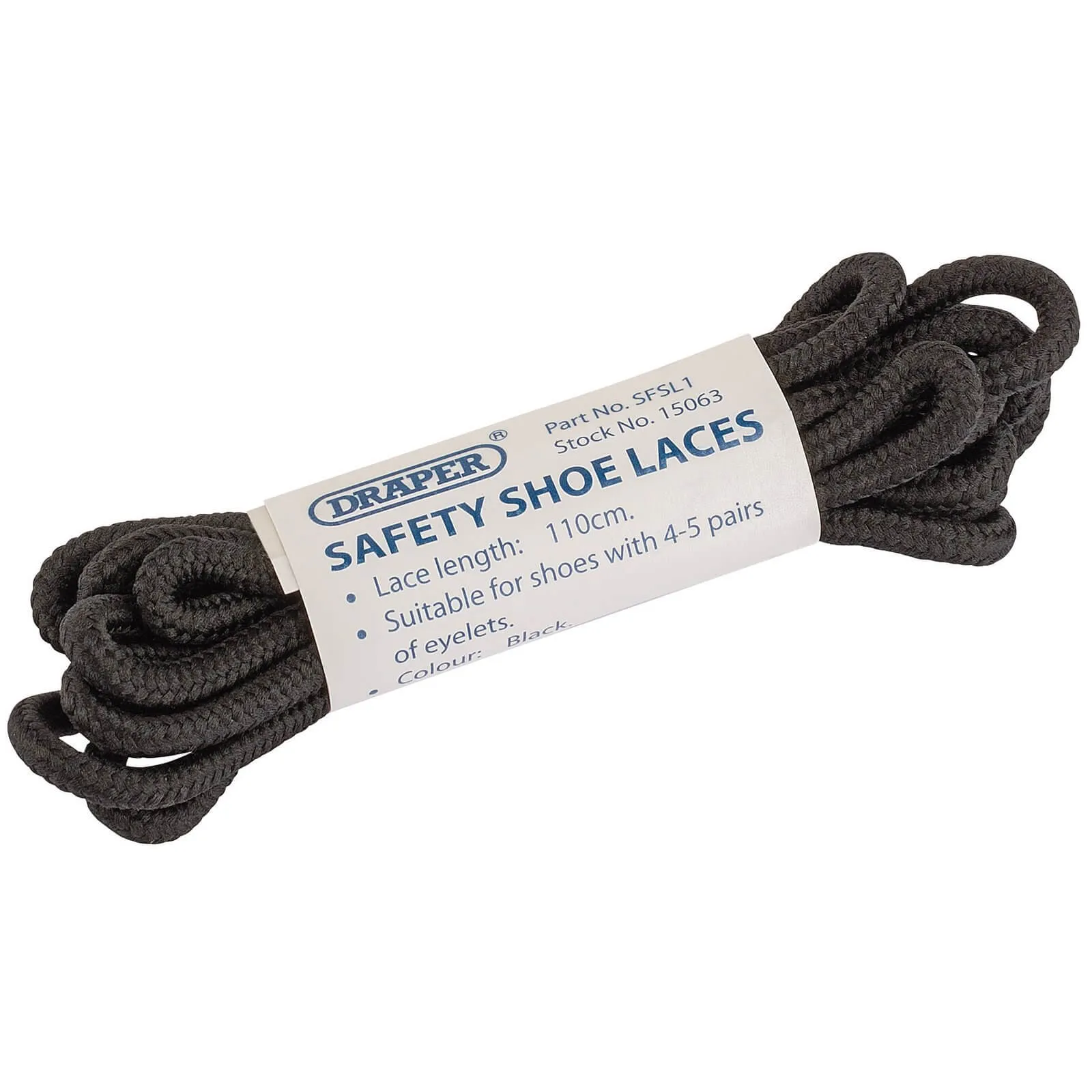Draper Boots Laces for 4 - 5 Eyelet Boots / Shoes - Black