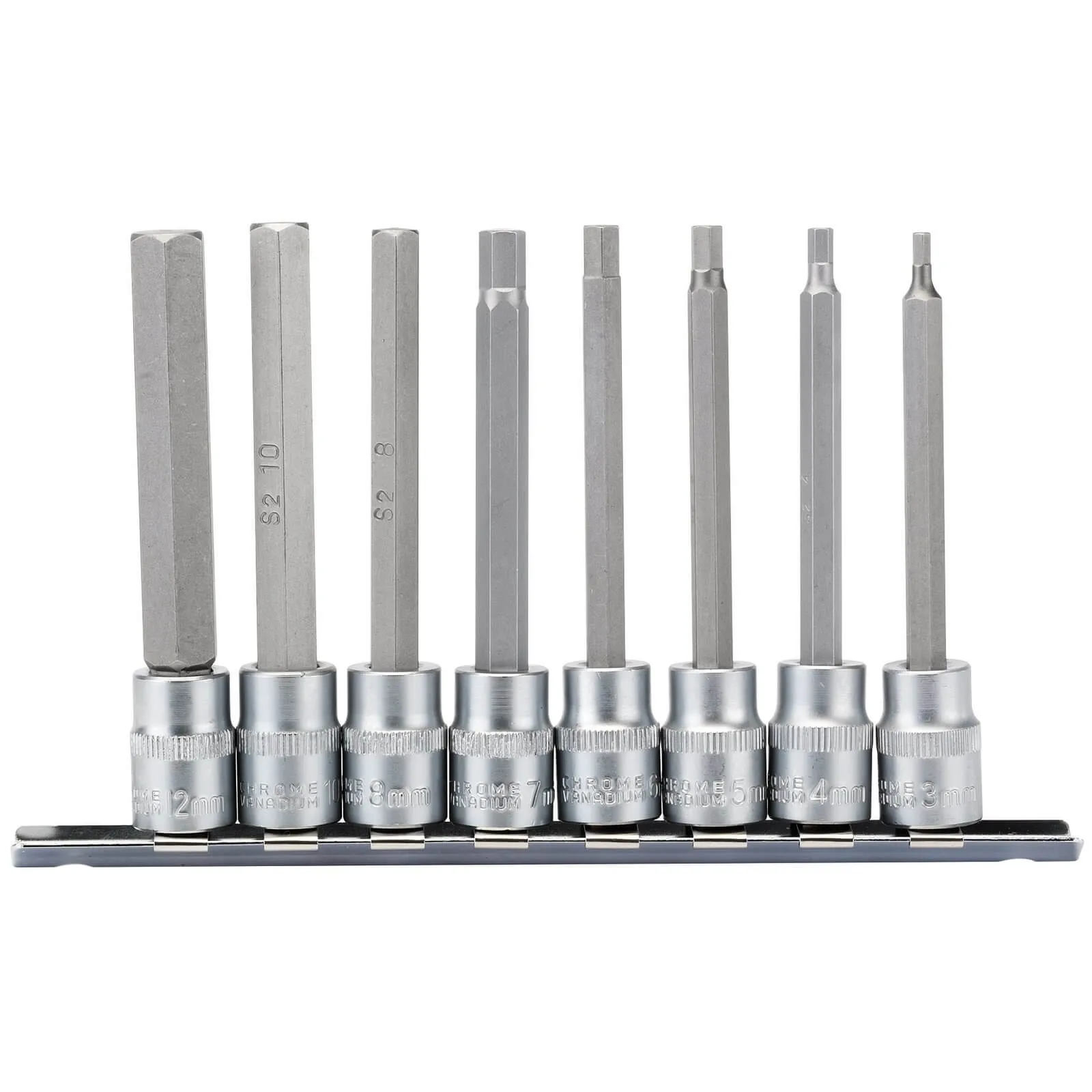 Draper 8 Piece 3/8" Drive Hexagon Socket Bit Set - 3/8", 100mm