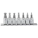 Draper 7 Piece 3/8" Drive Ball End Hexagon Socket Bit Set - 3/8", 55mm