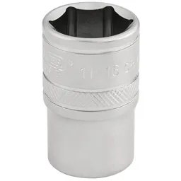 Draper 1/2" Drive Satin Finish Hexagon Socket Imperial - 1/2", 11/16"