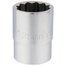 Draper 3/4" Drive Polished Finish Bi Hexagon Socket Metric - 3/4", 28mm