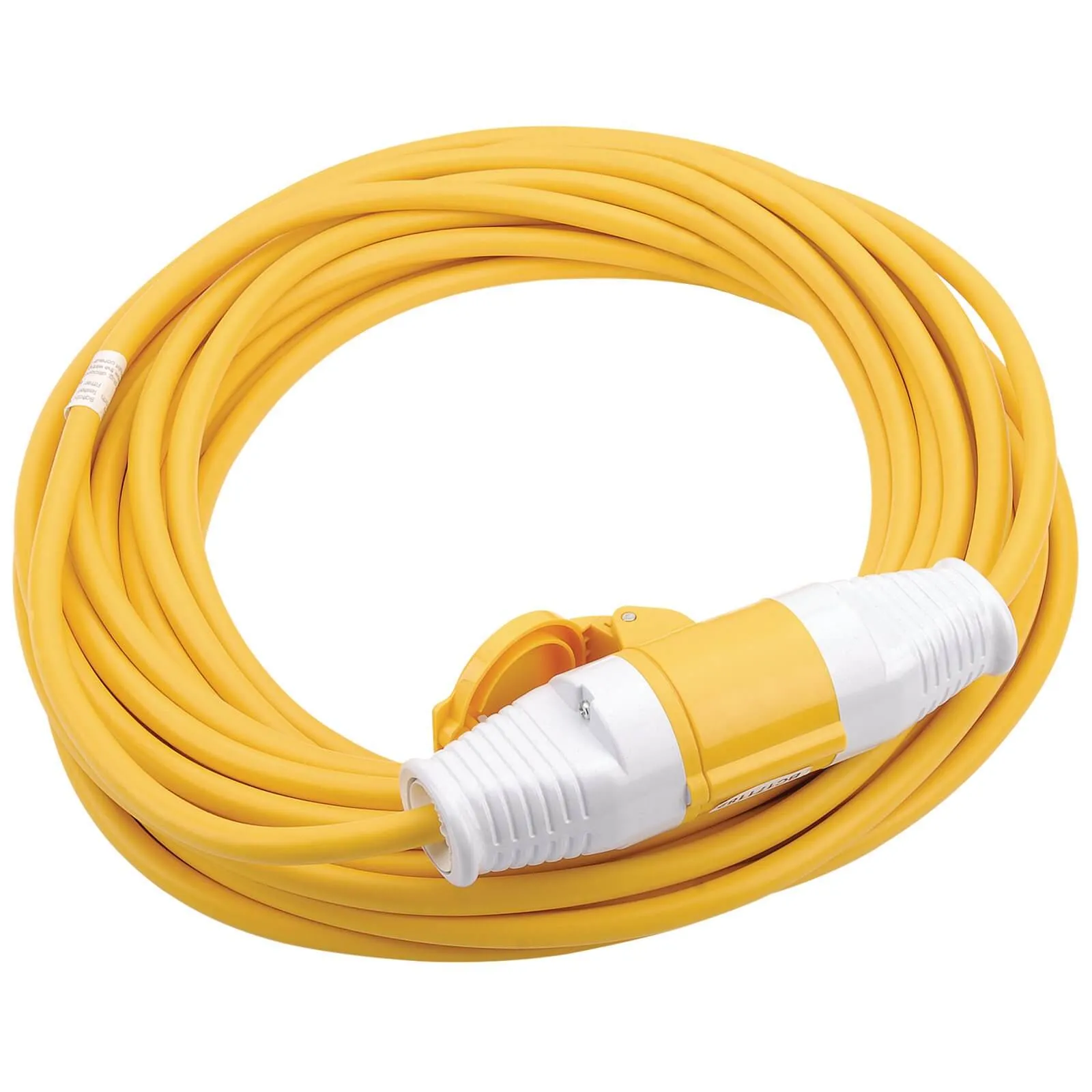 Draper Extension Trailing Lead 32 amp 2.5mm Yellow Cable 110v - 14m