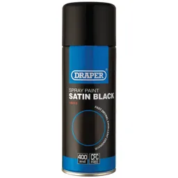 Draper Satin Finish Aerosol Spray Paint - Black, 400ml