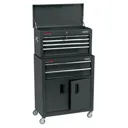 Draper 6 Drawer Roller Cabinet and Tool Chest Combination - Black