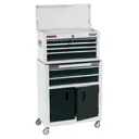 Draper 6 Drawer Roller Cabinet and Tool Chest Combination - White