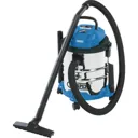 Draper 20L 1250W Wet and Dry Vacuum Cleaner With Stainless Steel Tank - 240v