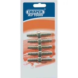 Draper PCL Double Ended Air Line Hose Connectors - 5/16", Pack of 5