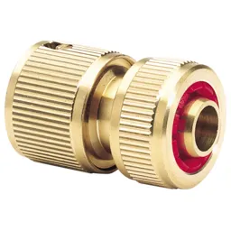 Draper Expert Brass Waterstop Hose Pipe Connector - 1/2" / 12.5mm, Pack of 1