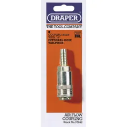 Draper PCL Air Line Coupling With Tailpiece - 3/8" Bsp, Pack of 1