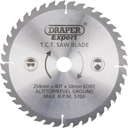 Draper Expert Circular Saw Blade - 254mm, 40T, 30mm