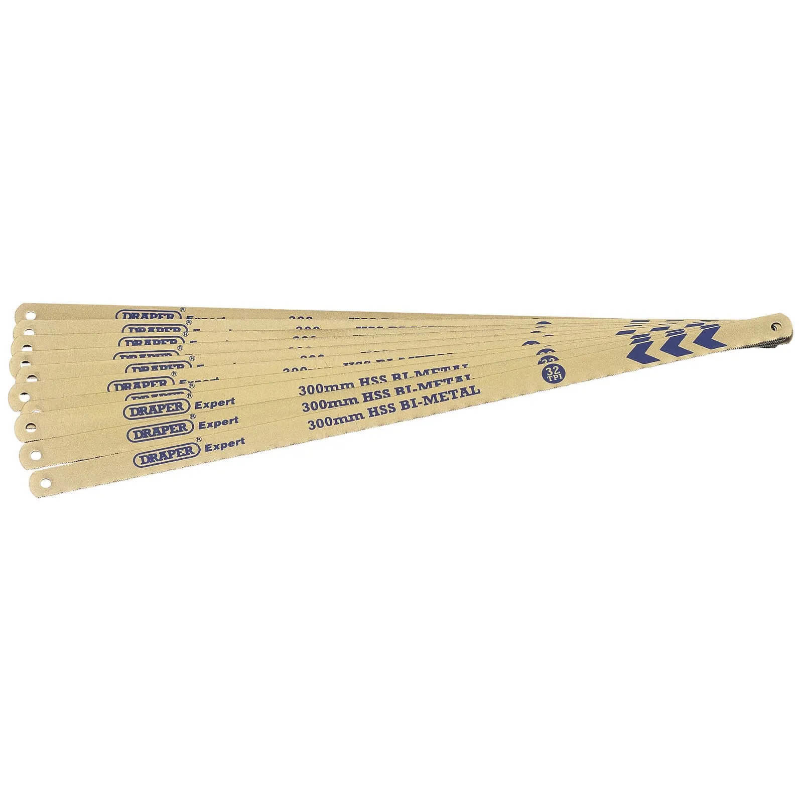 Draper Expert Bi Metal Hacksaw Blades - 12" / 300mm, 32tpi, Pack of 10
