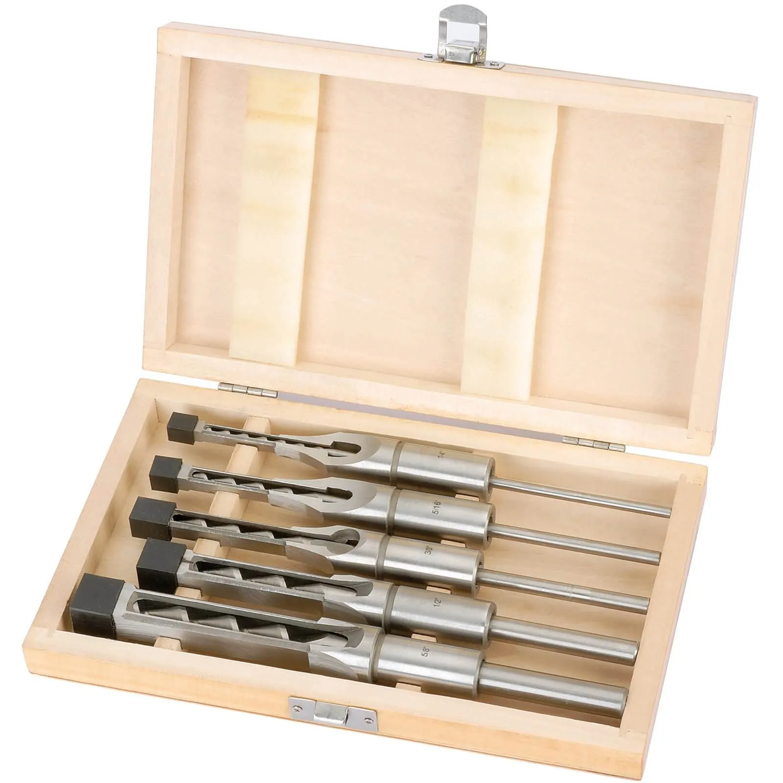 Draper 5 Piece Hollow Square Mortice Chisel and Bit Set