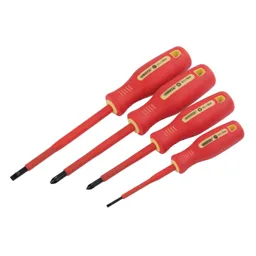 Draper 4 Piece VDE Insulated Pozi and Slotted Screwdriver Set