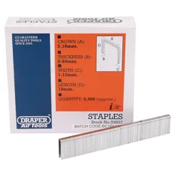Draper Staple - 19mm, Pack of 5000