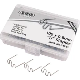 Draper U Staples for Hot Staplers - 0.8mm, Pack of 50