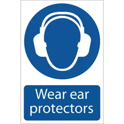 Draper Wear Ear Protectors Sign - 200mm, 300mm, Standard
