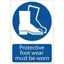 Draper Protective Footwear Must Be Worn Sign - 200mm, 300mm, Standard