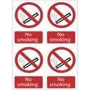 Draper No Smoking Sign Pack of 4 - 100mm, 150mm, Standard