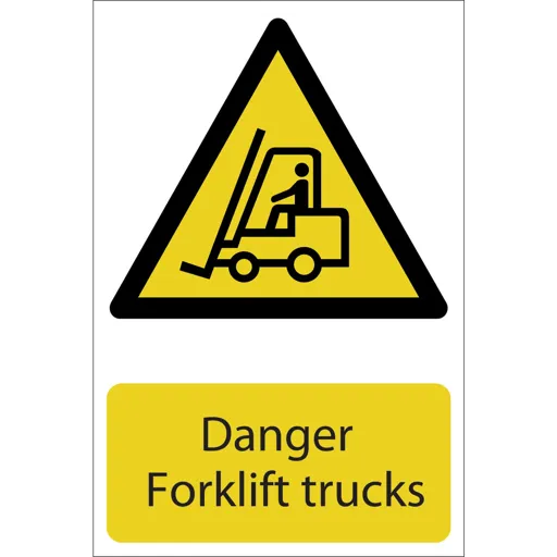 Draper Danger Forklift Trucks Sign - 200mm, 300mm, Standard