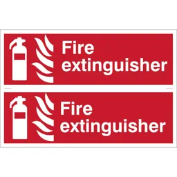 Draper Fire Extinguisher Sign Pack of 2 - 300mm, 100mm, Standard