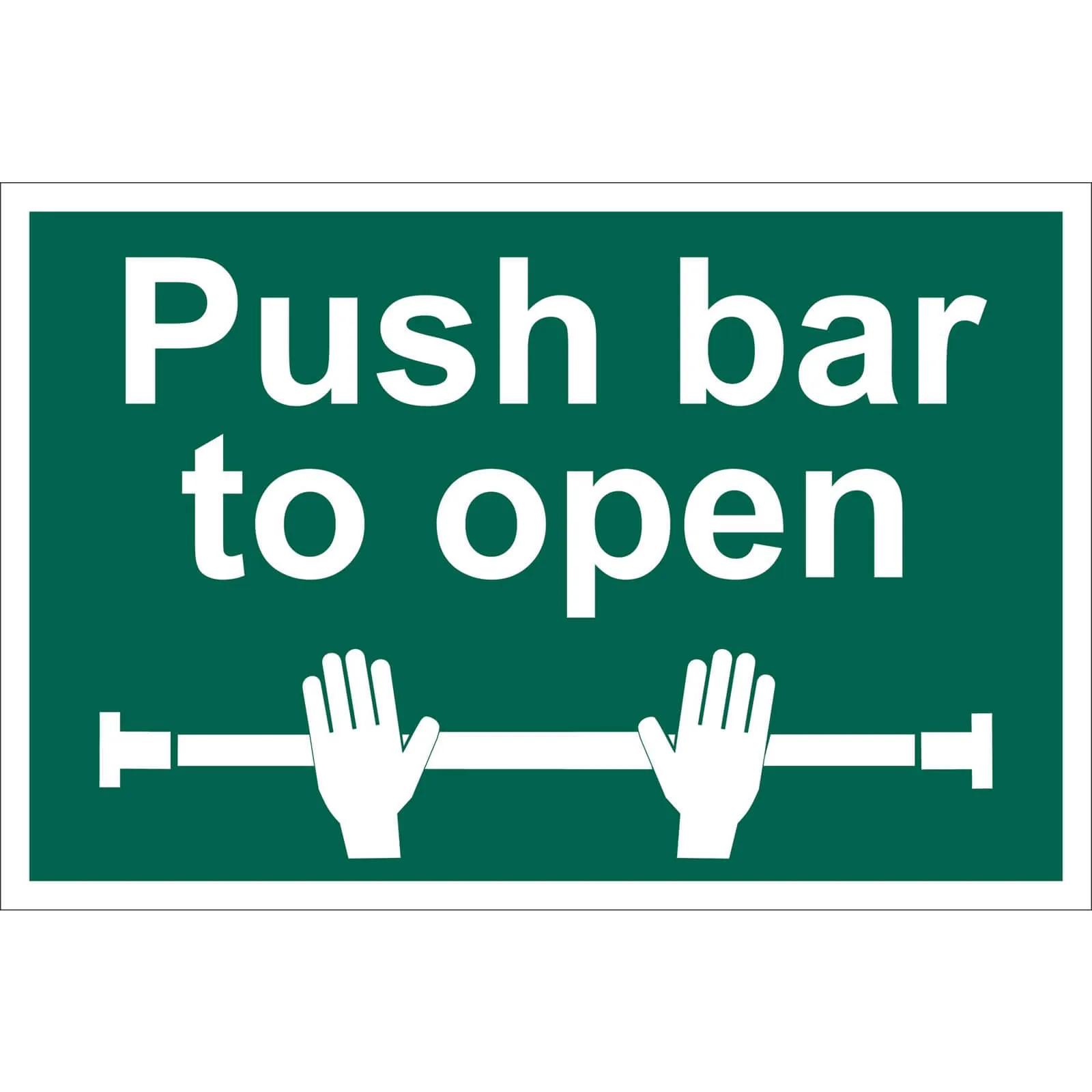 Draper Push Bar To Open Sign - 300mm, 200mm, Standard