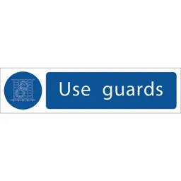 Draper Use Guards Sign - 200mm, 50mm, Standard