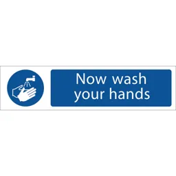 Draper Now Wash Your Hands Sign - 200mm, 50mm, Standard