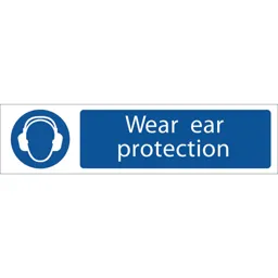 Draper Wear Ear Protection Sign - 200mm, 50mm, Standard