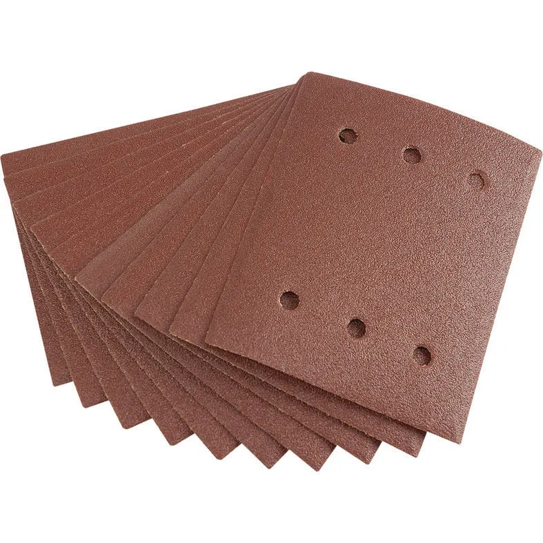 Draper Punched 1/4 Sanding Sheets - 115mm x 145mm, 80g, Pack of 10