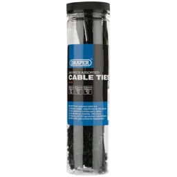 Draper Assorted Black Nylon Cable Ties - Pack of 200