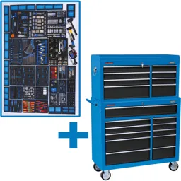 Draper Mechanics Megakit Roller Cabinet, Top Chest and 700 Piece Tool Kit
