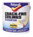 Polycell Crack free White Matt Emulsion paint, 2.5L