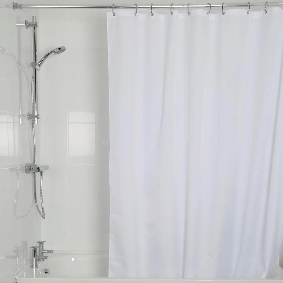 Croydex High Performance White Textile Shower Curtain 1800 x 2000 mm - GP85115