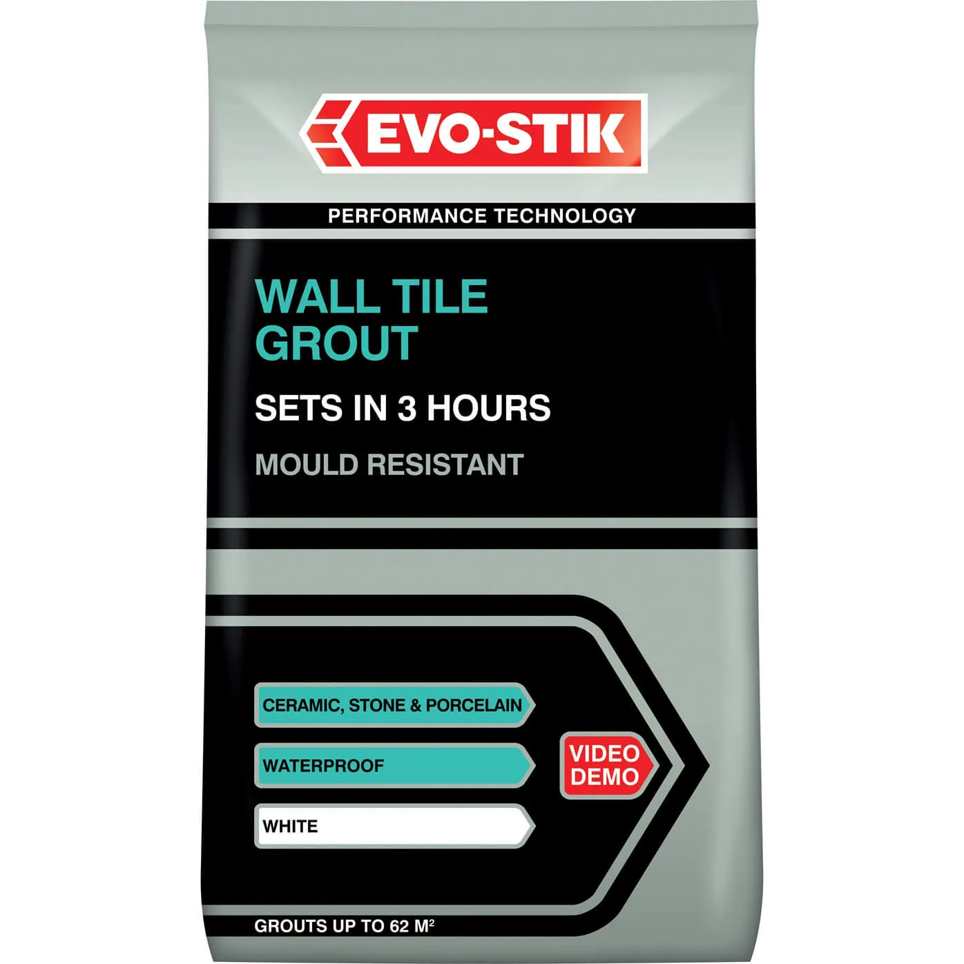 Evo-stik Tile A Wall Fast Set Grout - White, 1.5kg