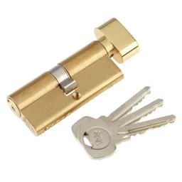 Yale Brass-plated Single Euro Thumbturn Cylinder lock, (L)60mm (W)29mm
