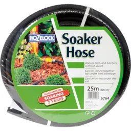 Hozelock Porous Soaker Hose Pipe with Connector - 1/2" / 12.5mm, 25m, Black